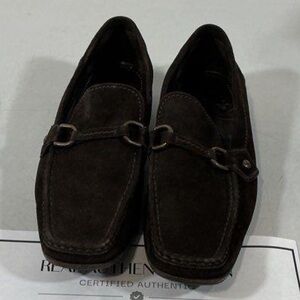 Men’s Louis Vuitton Dark Brown Suede Loafers Size 7.5M